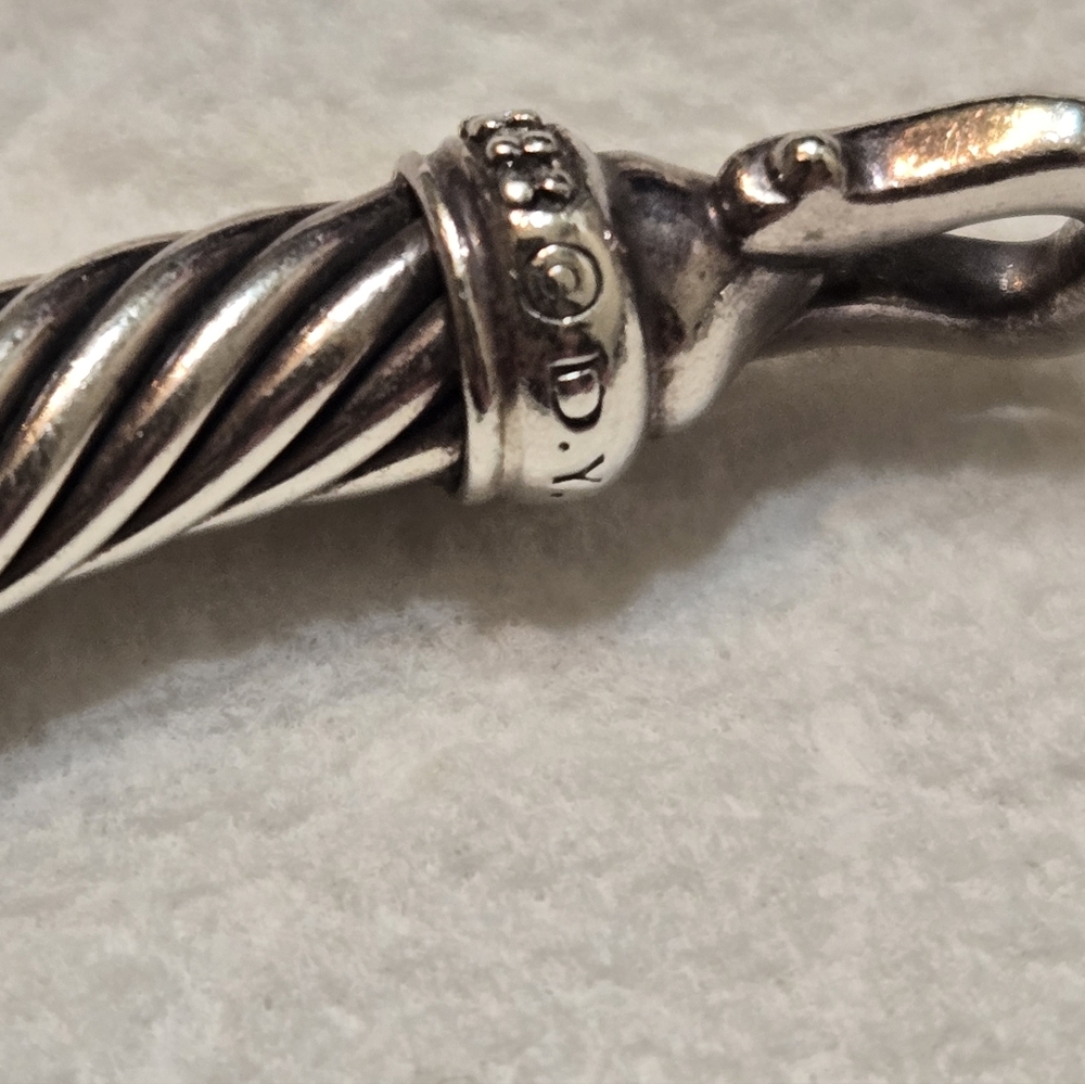 David Yurman Twisted Silver Bangle - Picture 8 of 9